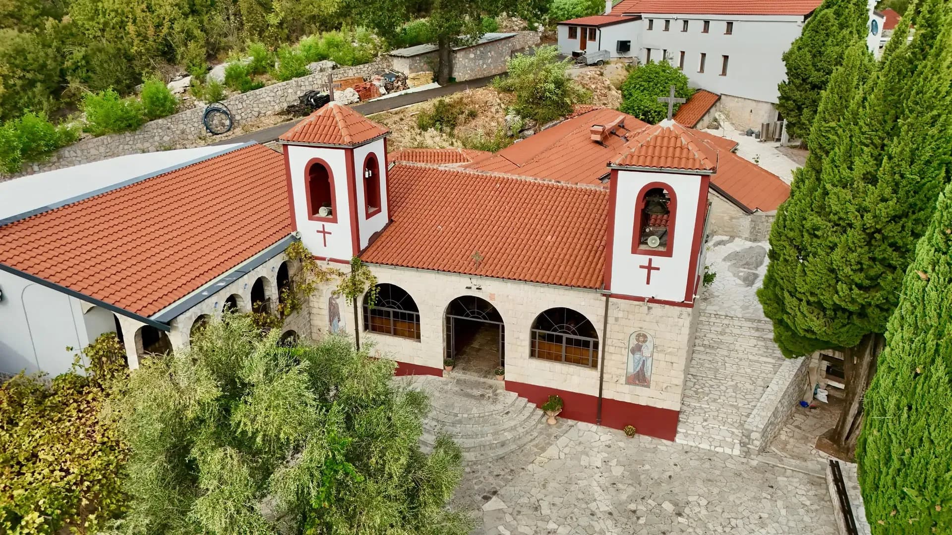 Drone view of Dajbabe Monastery