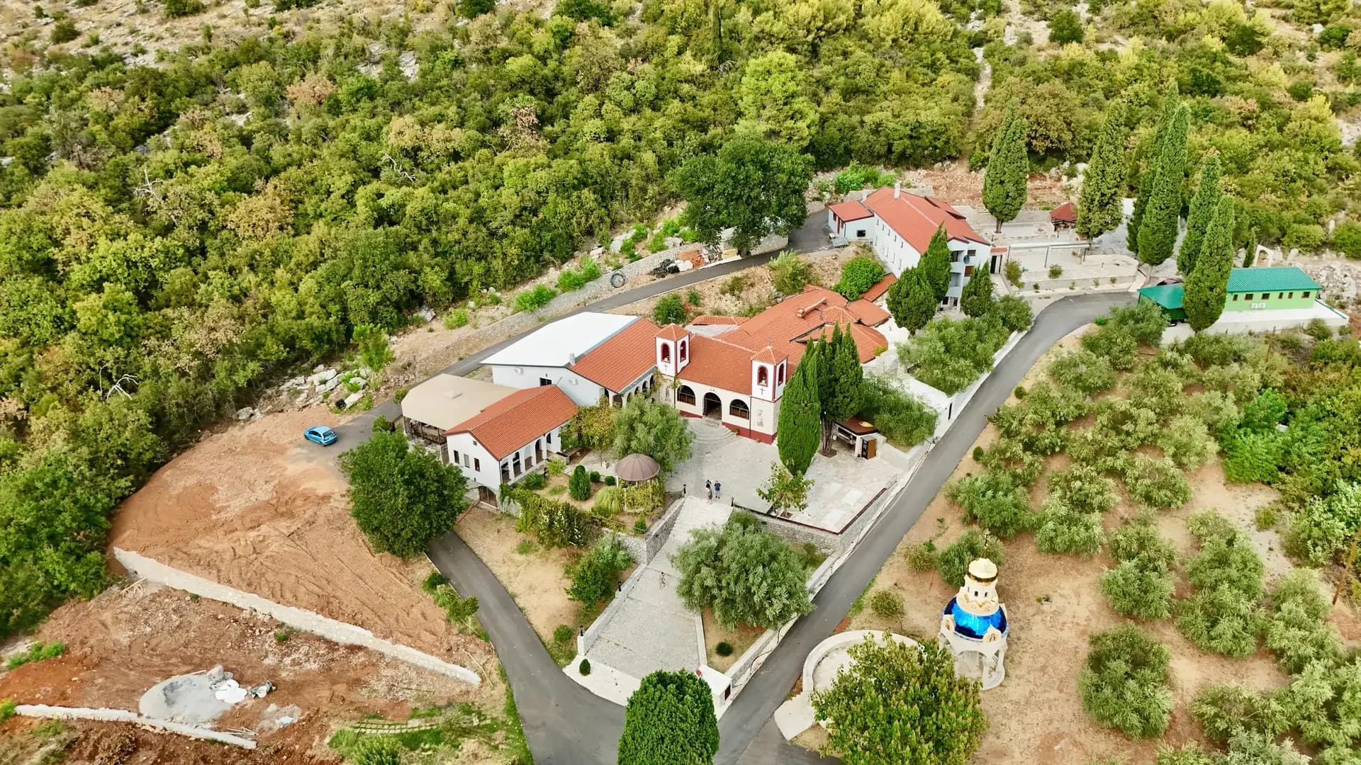 Dajbabe Monastery complex among olive groves