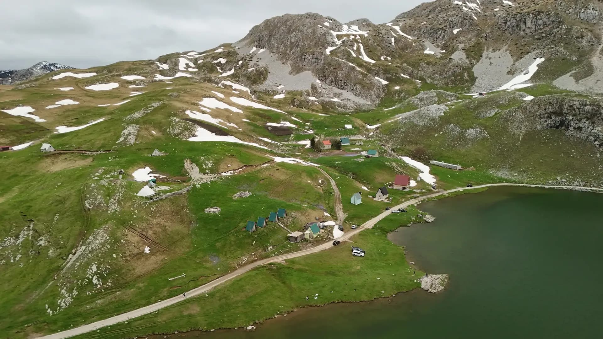 Aerial view of the Lukavica plateau and mountain katuns