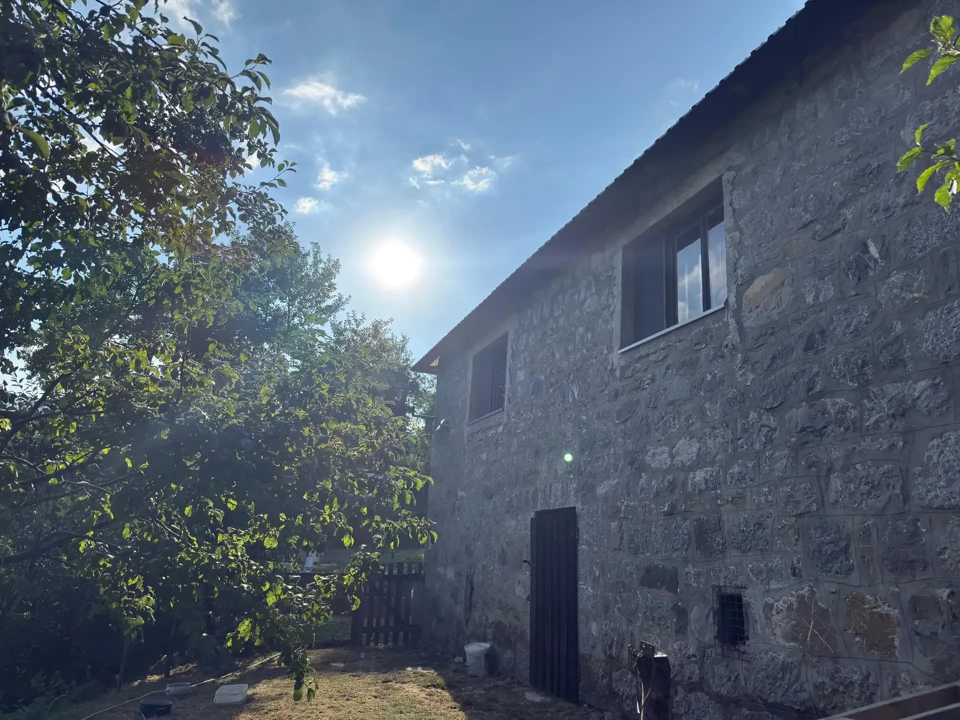 Hand-built stone house from 1979 where lunch is served